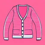 bright pink button-up cardigan with colorful accents image